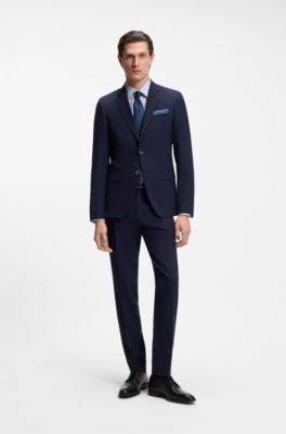 Chemise Regular en coton stretch rati&egrave;re facile &agrave; repasser, bleu clair