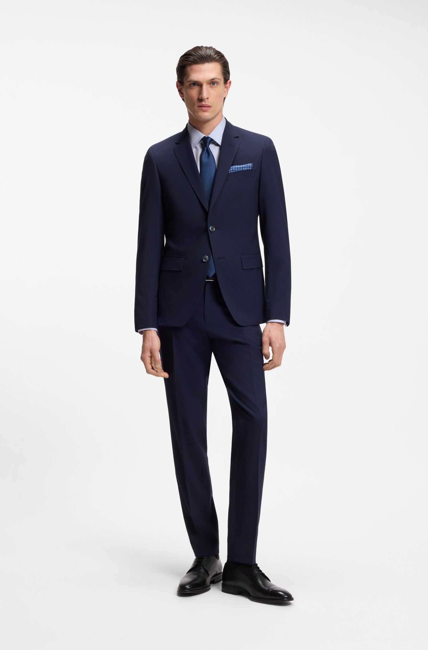 Boss Regular-fit shirt in easy-iron stretch-cotton dobby skjortor & blusar herr – bild 2