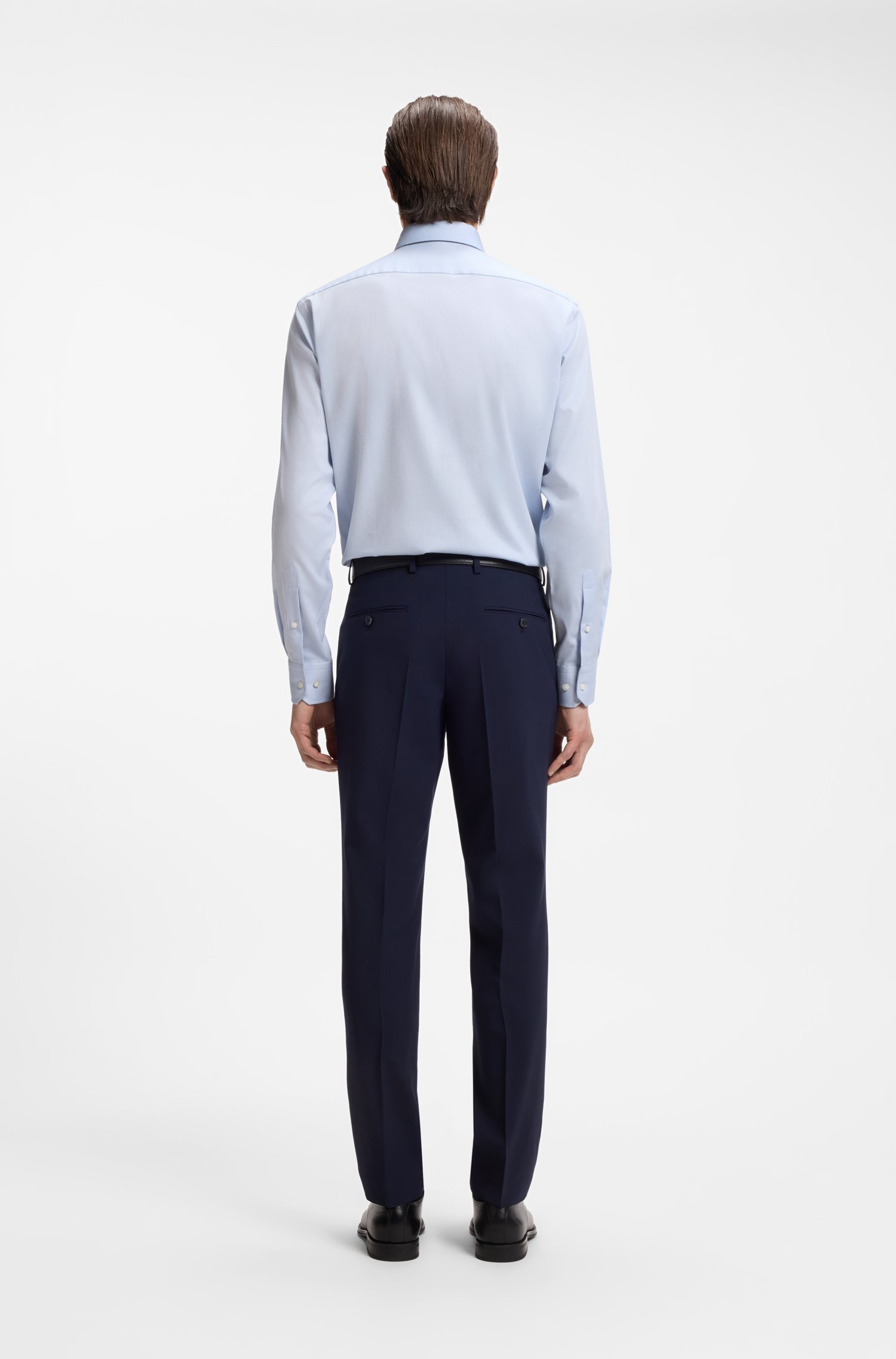 Boss Regular-fit shirt in easy-iron stretch-cotton dobby skjortor & blusar herr – bild 3