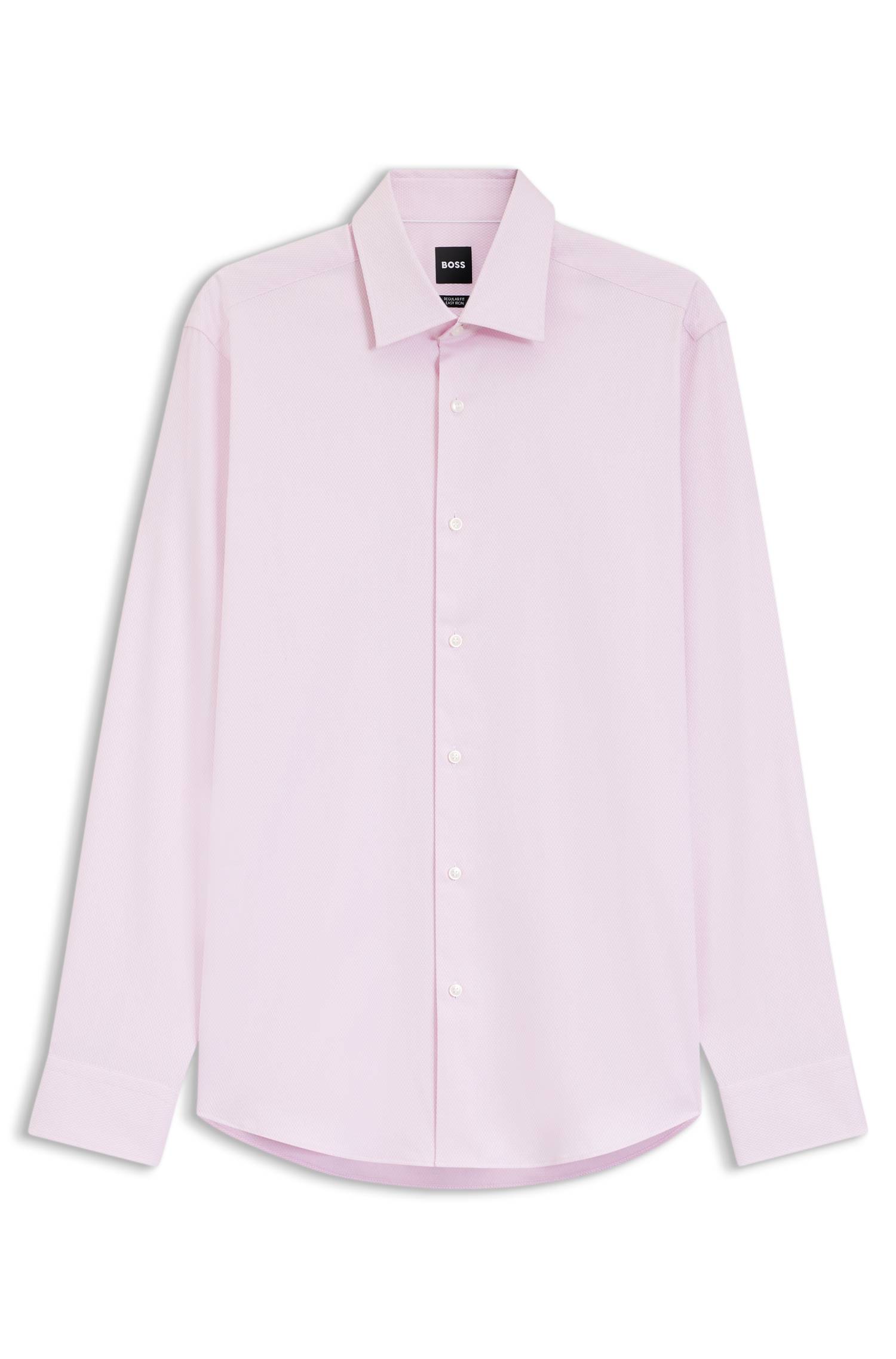 Boss Regular-fit shirt in easy-iron stretch-cotton dobby skjortor & blusar herr – bild 4