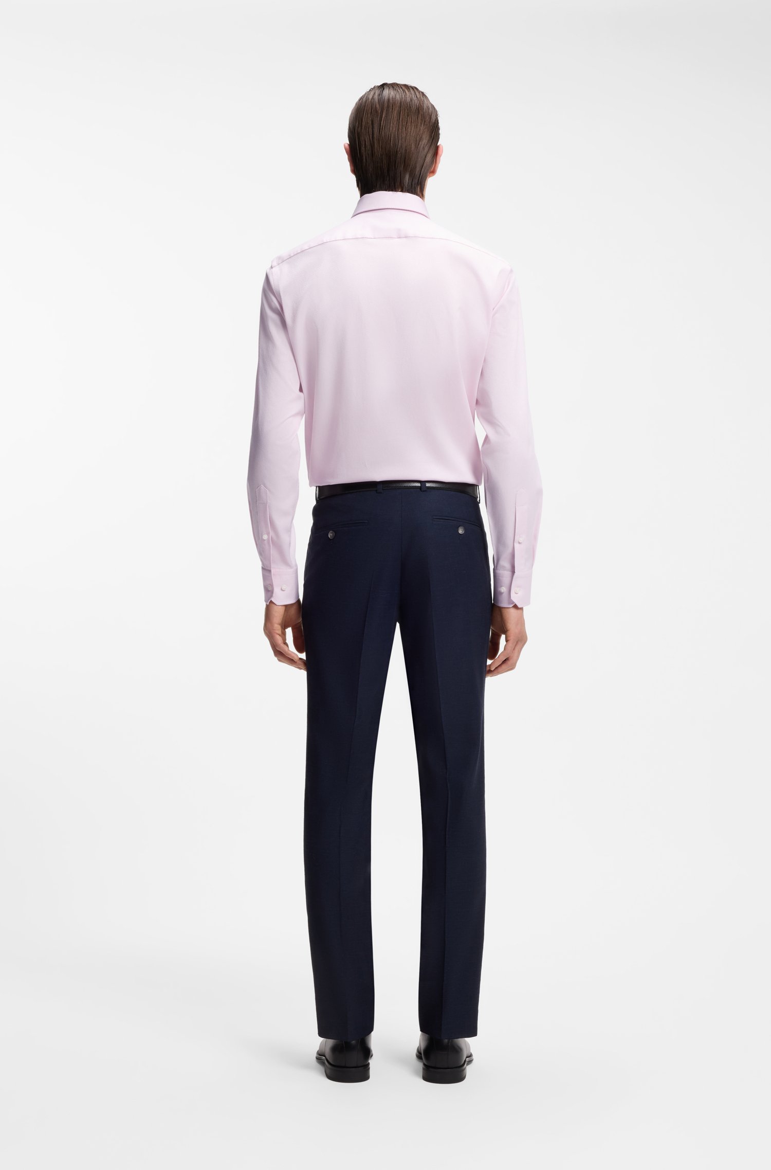 Boss Regular-fit shirt in easy-iron stretch-cotton dobby skjortor & blusar herr – bild 3
