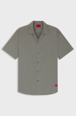 Relaxed-fit shirt in cotton poplin, Dark Grey