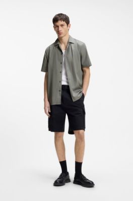 Relaxed-fit shirt in cotton poplin, Dark Grey