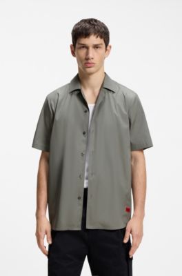 Relaxed-fit shirt in cotton poplin, Dark Grey