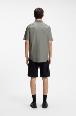 Relaxed-fit shirt in cotton poplin, Dark Grey