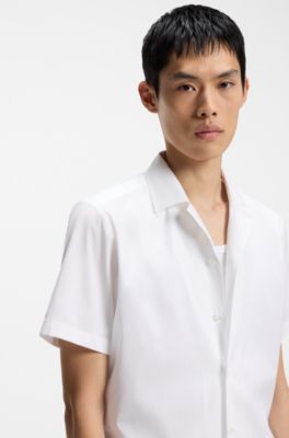 Relaxed-fit shirt in cotton poplin, White