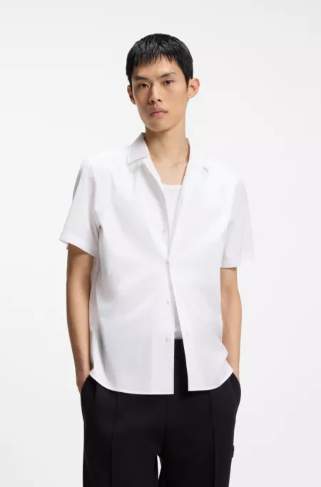 Chemise coupe décontractée en popeline de coton