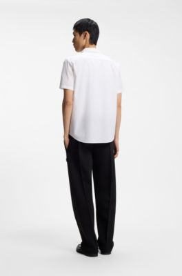 Relaxed-fit shirt in cotton poplin, White