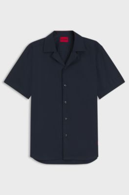 Camicia relaxed fit in popeline di cotone, Blu scuro