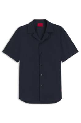 Hugo Relaxed-fit shirt in cotton poplin kortärmade skjortor herr – bild 4