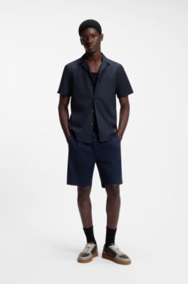 Camicia relaxed fit in popeline di cotone, Blu scuro