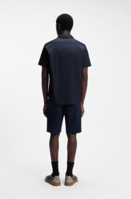 Hugo Relaxed-fit shirt in cotton poplin kortärmade skjortor herr – bild 3