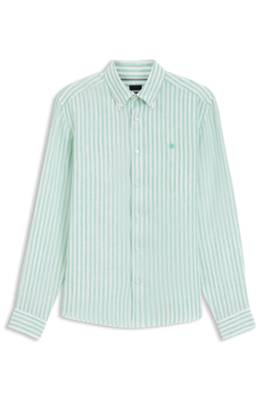 Regular-fit shirt in striped linen 1
