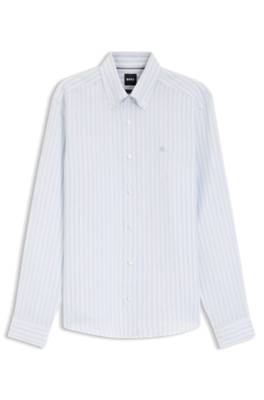 Regular-fit shirt in striped linen 1