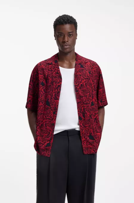 Oversized-fit shirt with digital print