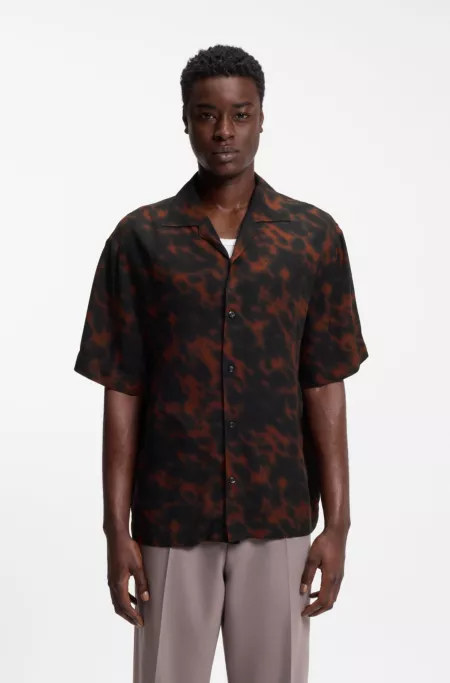 Oversized-fit shirt with digital print