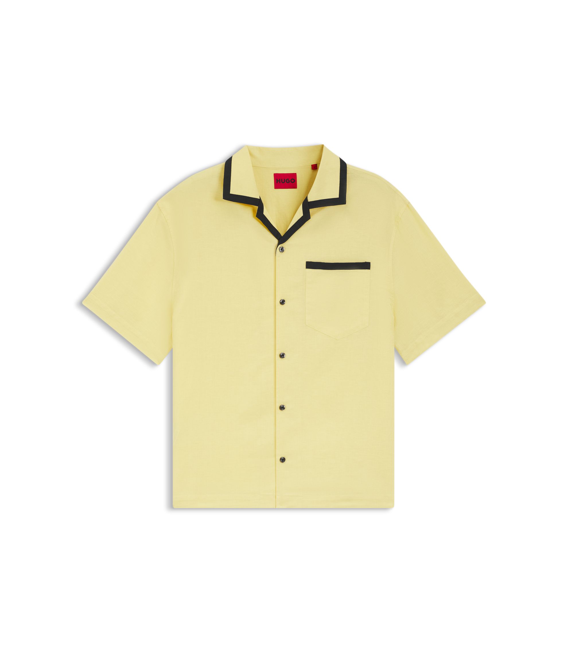 COFFEE BOSS Tシャツ Lサイズ イエロー BOSS - Logo-artwork T-shirt in cotton jersey - Light Yellow