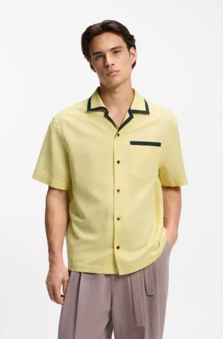 Oversized-Fit Hemd aus Leinen und Baumwolle