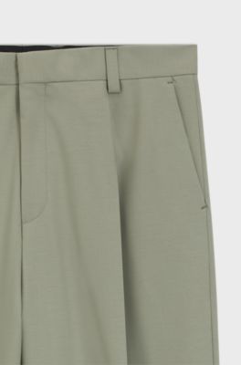 Straight-fit trousers in a superflex wool blend, Light Green
