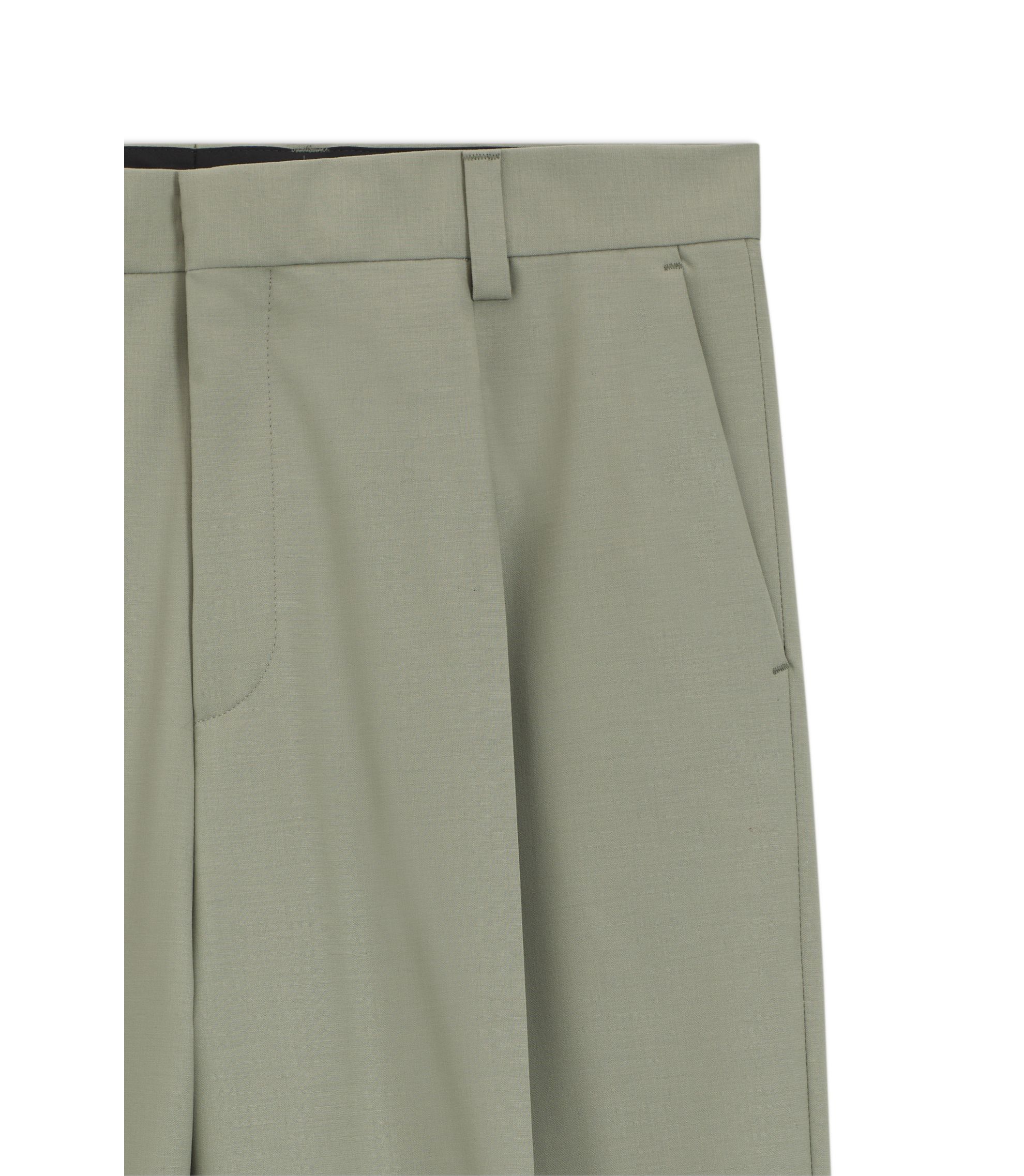 HUGO - Straight-fit trousers in a superflex wool blend - Light Green