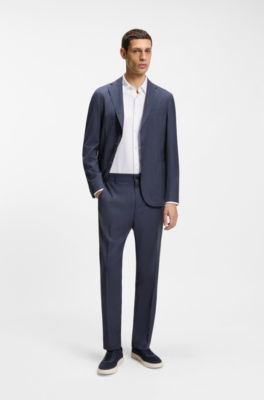 Slim-fit shirt in structured performance-stretch fabric, White
