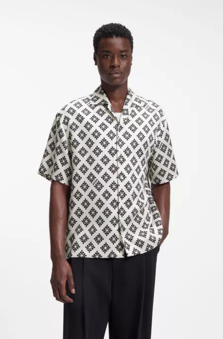 Oversized Hemd mit Statement-Print