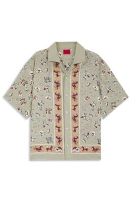 Oversized-fit shirt with statement print 1