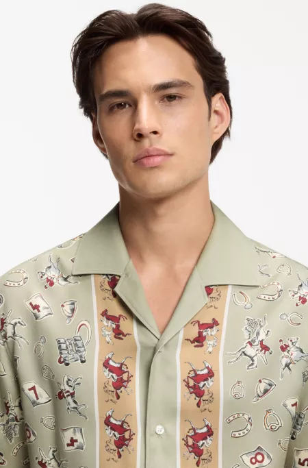 Oversized Hemd mit Statement-Print