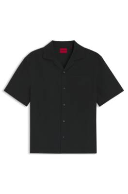 Oversized-fit shirt in structured cotton 1