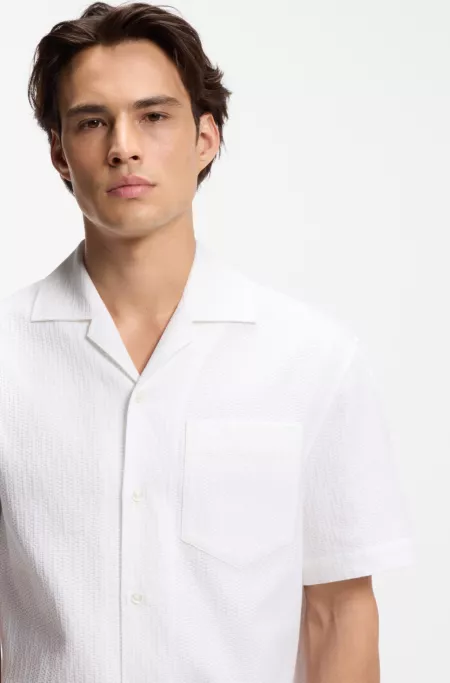 Camisa oversize fit de algodón estructurado