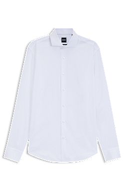 Regular-fit shirt in structured cotton