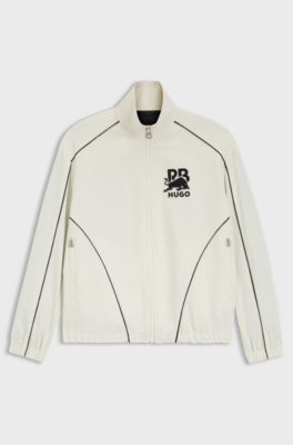 HUGO x RB zip-up jacket with bull motif, Natural
