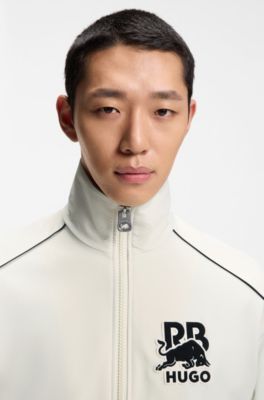 HUGO x RB zip-up jacket with bull motif, White