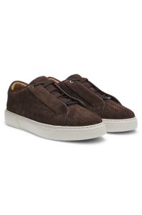 Gary trainers with woven suede uppers, Dark Brown