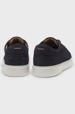 Gary sneakers met bovenzijde van geweven su&egrave;de, Donkerblauw