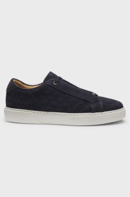 Gary sneakers met bovenzijde van geweven su&egrave;de, Donkerblauw