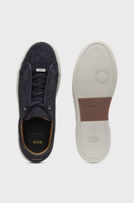 Gary sneakers met bovenzijde van geweven su&egrave;de, Donkerblauw