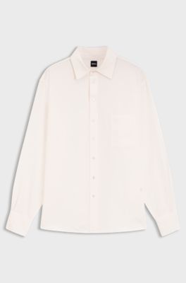 Relaxed-fit blouse with chest pocket, light pink
