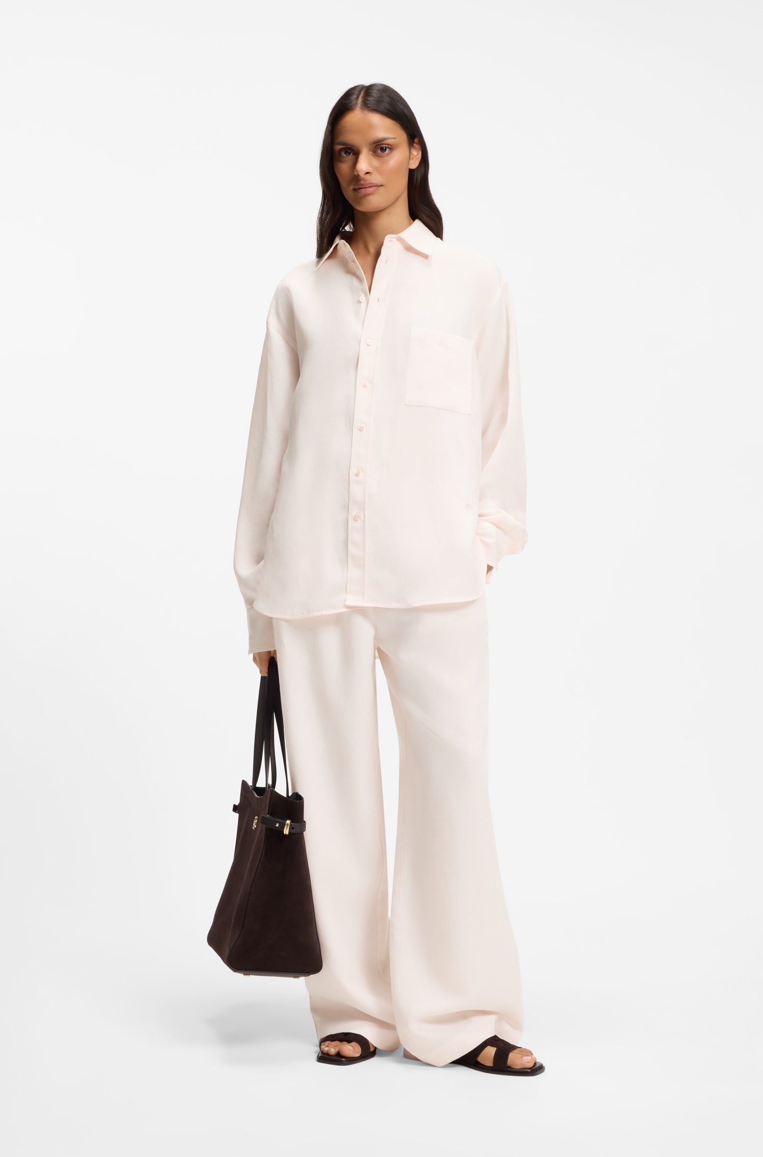 Boss Relaxed-fit blouse with chest pocket skjortor & blusar dam – bild 2