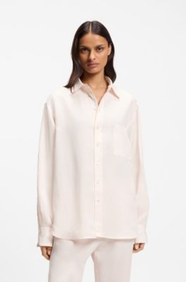 Relaxed-fit blouse with chest pocket, Light Pink