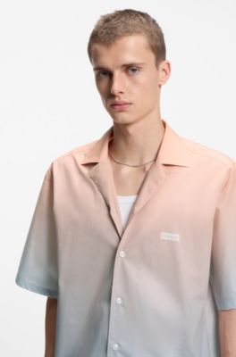 Relaxed-fit shirt with gradient print, Light Orange