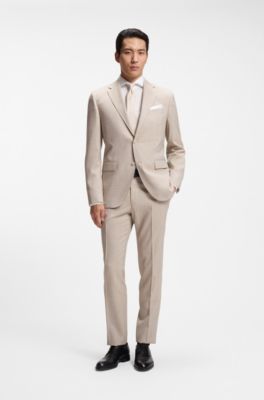 Slim-fit shirt in mercerised structured cotton, White