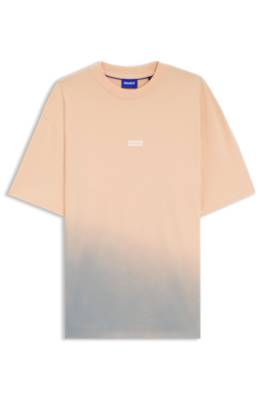 Hugo Dip-dyed logo T-shirt in cotton jersey herr – bild 4