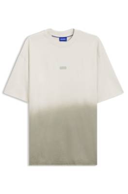 Hugo Dip-dyed logo T-shirt in cotton jersey herr – bild 4