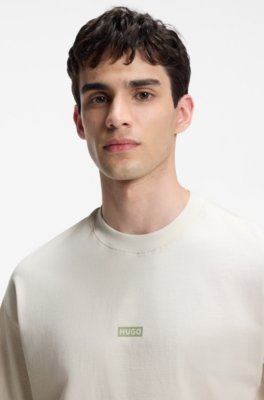 Hugo Dip-dyed logo T-shirt in cotton jersey herr – bild 2
