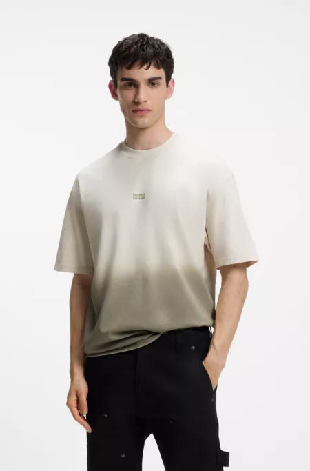 Dip-dyed T-Shirt aus Baumwoll-Jersey mit Logo