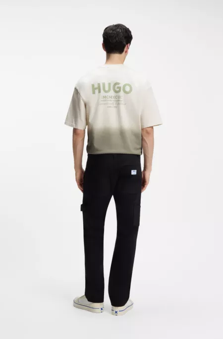 Dip-dyed T-Shirt aus Baumwoll-Jersey mit Logo
