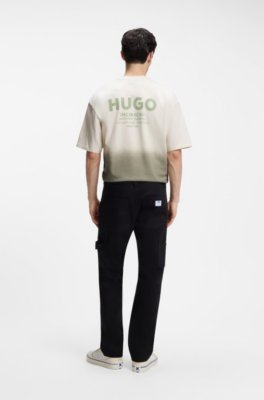 Dip-dyed logo T-shirt in cotton jersey