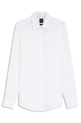 Slim-fit shirt in Italian-made linen, White