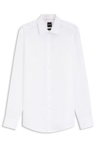 Slim-fit shirt in Italian-made linen, White